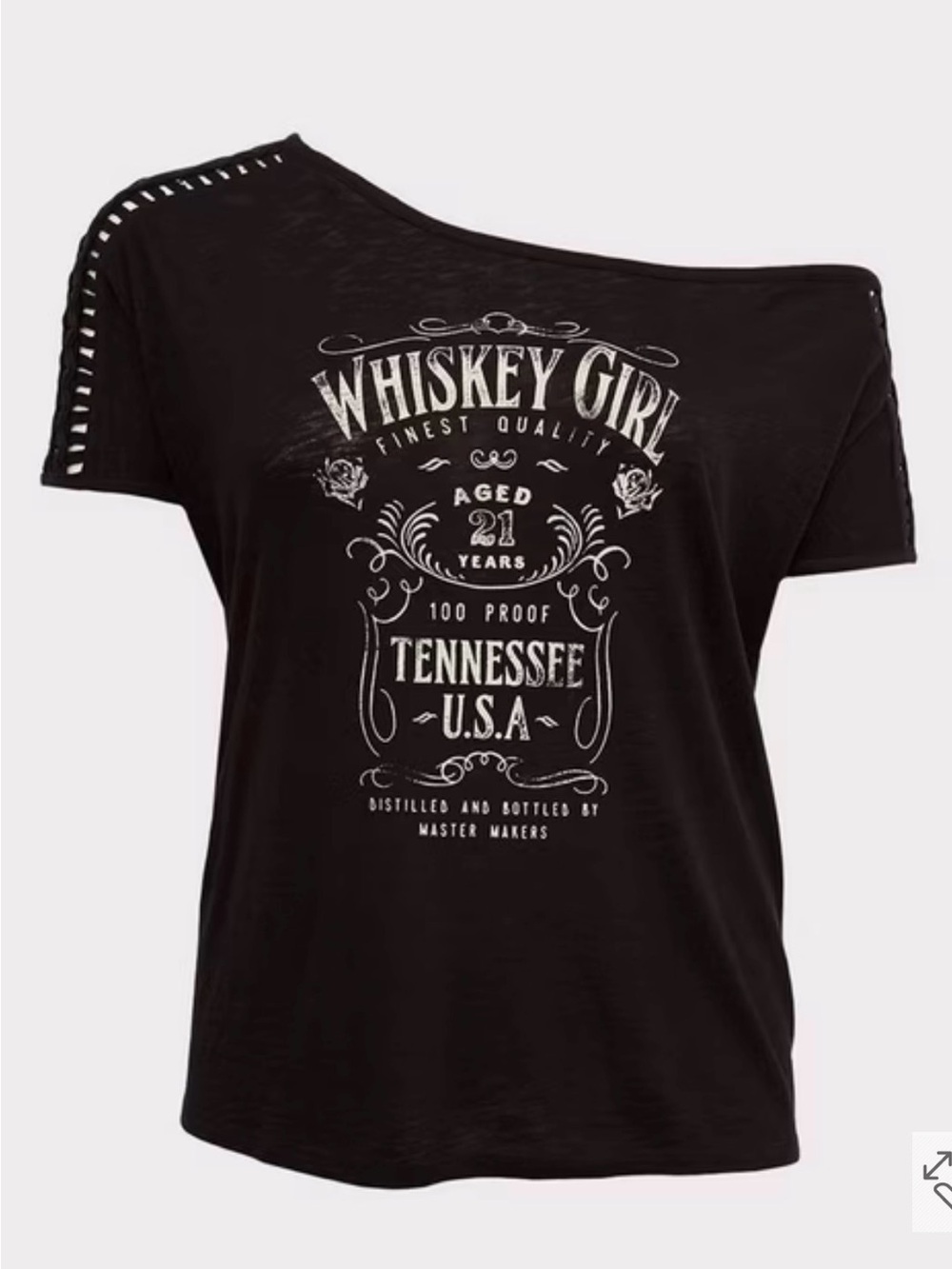 torrid Black 'Whiskey Girl' Graphic Cropped Tee